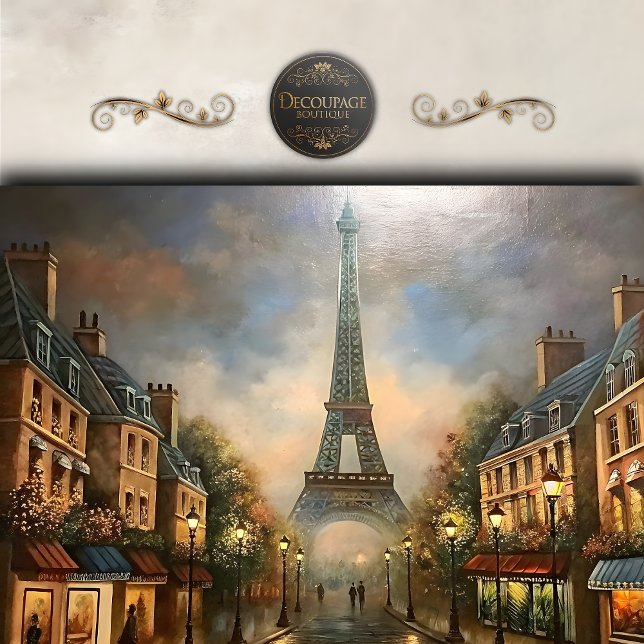 Paris Eiffel Tower Street Scene Decoupage Tissue Paper (Paris Eiffel Tower Street Scene Decoupage Tissue Paper)