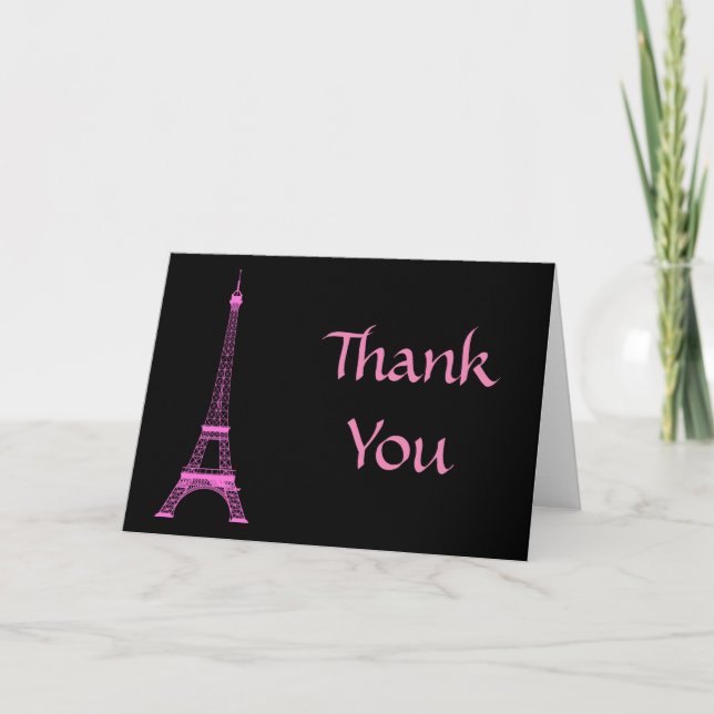 Paris Eiffel Tower Thank You Card (Front)
