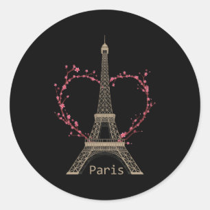 Paris Eiffel Tower The Sign Of Love France Parisia Classic Round Sticker