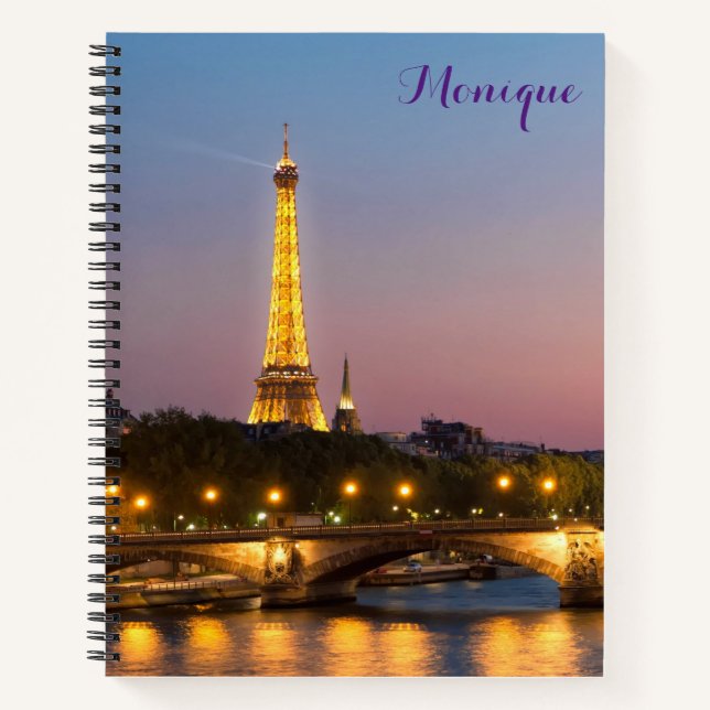 Paris Eiffel Tower Travel Spiral Notebook French (Front)