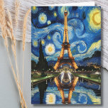 Paris Eiffel Tower Van Gogh style birthday cute Card<br><div class="desc">Design features a colourful illustration of Paris with the Eiffel Tower. Customise card with your very own birthday message or use ours. Browse our collection. Thanks for visiting our store!

Copyright Soar In Style Designs.</div>