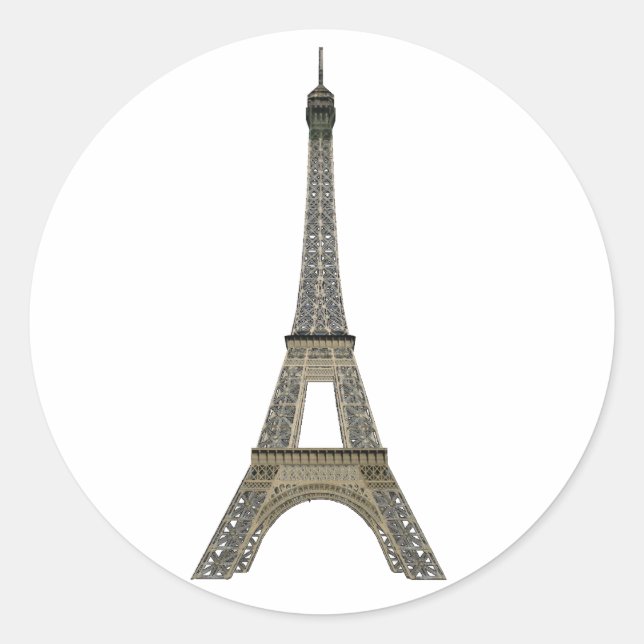 Paris: Eiffel Tower: Vector Drawing: Classic Round Sticker (Front)