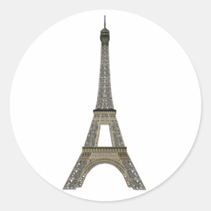 Paris: Eiffel Tower: Vector Drawing: Classic Round Sticker
