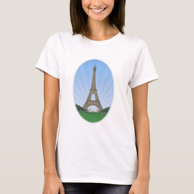 Paris: Eiffel Tower: Vector Drawing: T-Shirt (Front)