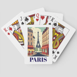 Paris Eiffel Tower View Vintage Travel Playing Cards