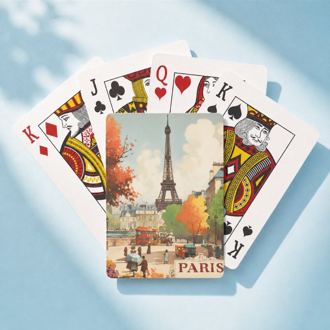 Paris Eiffel Tower Vintage Game Night Playing Cards (Creator Uploaded)