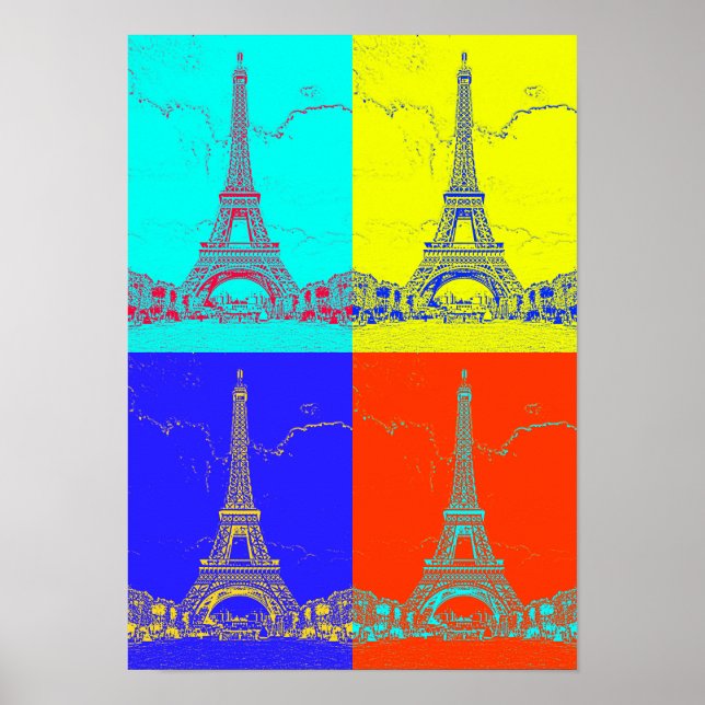 Paris - Eiffel Tower - Vintage Inspired Art Poster (Front)