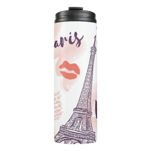 Paris, Eiffel Tower, vintage pattern Thermal Tumbler (Front)