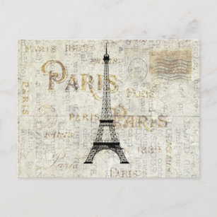 Paris Eiffel Tower Vintage Postcard 