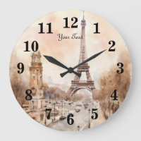 Paris Eiffel Tower Vintage Watercolor Travel