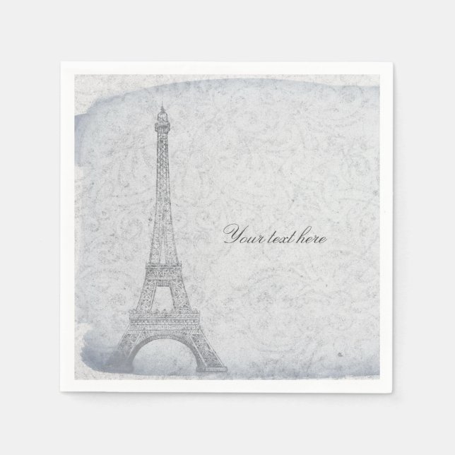 Paris Eiffel Tower Vintage Wedding Elegant Chic Napkin (Front)