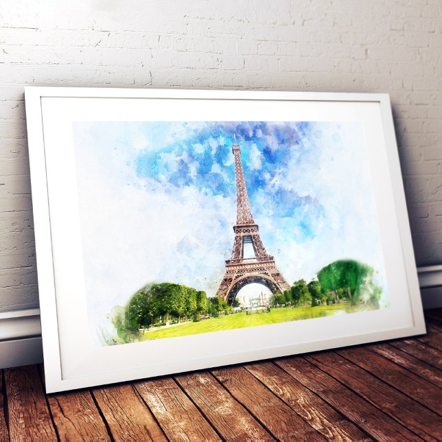 Paris Eiffel Tower Watercolor #01  Photo Print (Creator Uploaded)