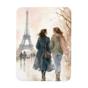 Paris Eiffel Tower Watercolor Wall Art Magnet