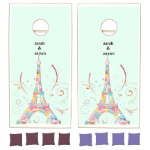  Paris Eiffel Tower wedding Game Cornhole Set