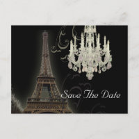 Paris Eiffel Tower wedding save the date