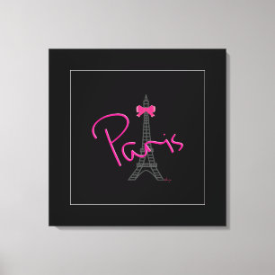 Paris, Eiffel Tower with bow Modern Canvas Print