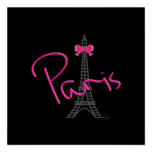 Paris, Eiffel Tower with bow Modern Poster