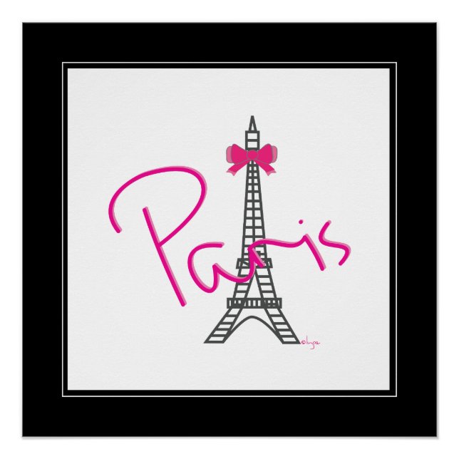 Paris, Eiffel Tower with bow Modern Poster (Front)