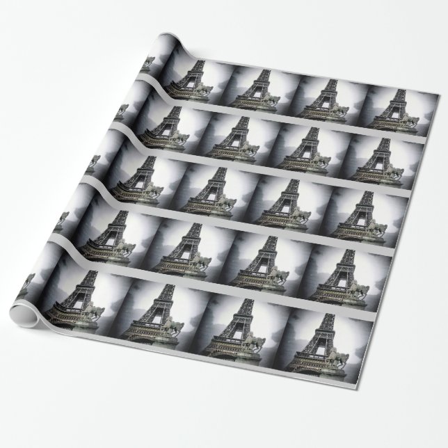Paris Eiffell Tower Wrapping Paper (Unrolled)