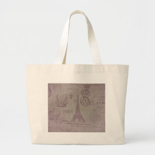 Paris -- Eiffle Tower Large Tote Bag