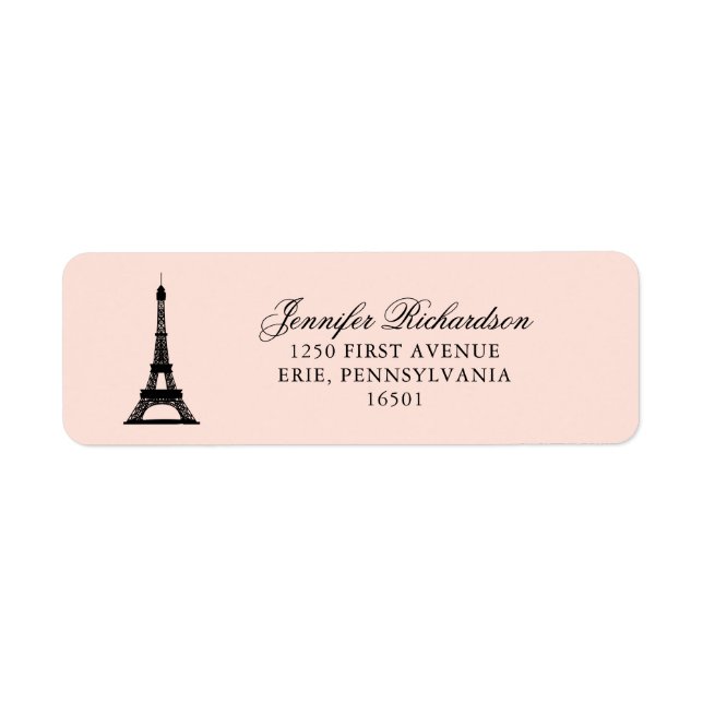 Paris Elegance Blush Pink with Eiffel Tower (Front)