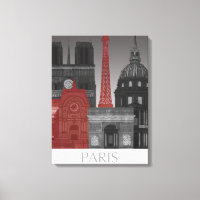 Paris Elevations by Night - Red