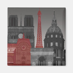 Paris Elevations by Night - Red Magnet