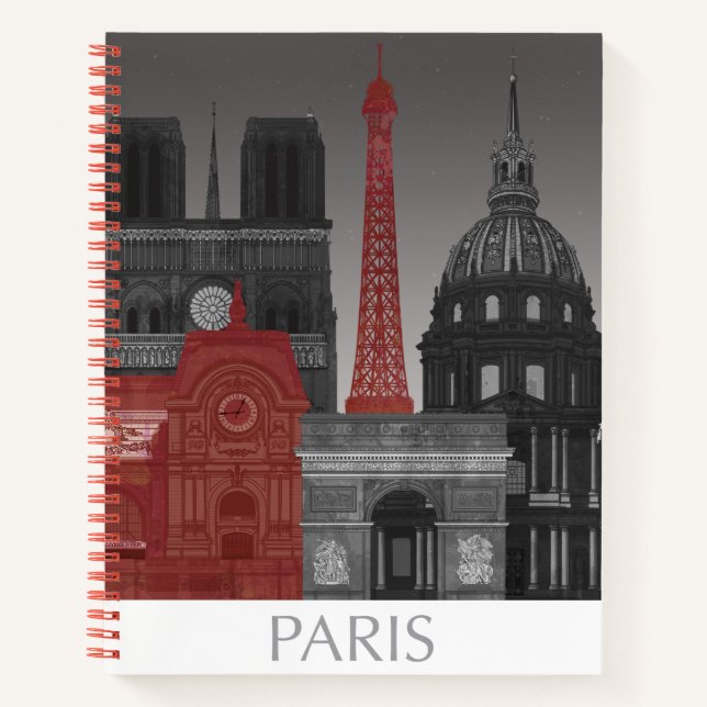 Paris Elevations by Night - Red Notebook (Front)