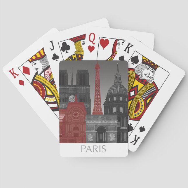 Paris Elevations by Night - Red Playing Cards (Back)