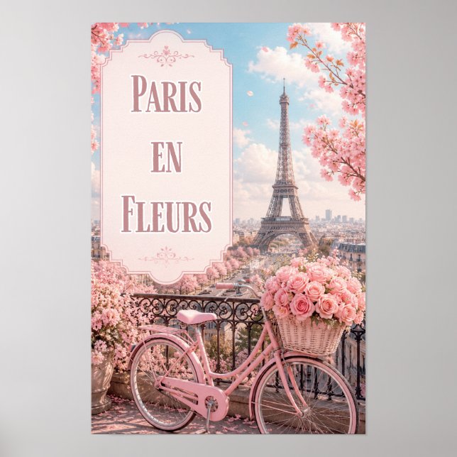 Paris en Fleurs Serene Spring Balcony Scene Poster (Front)