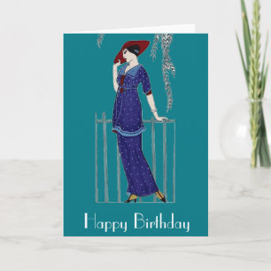 Paris fashion 1920s elegant lady card