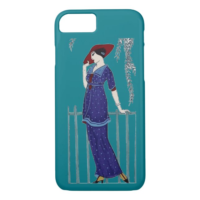 Paris fashion 1920s elegant lady Case-Mate iPhone case (Back)