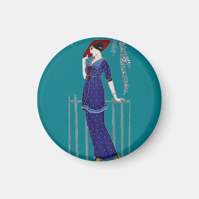 Paris fashion 1920s elegant lady magnet (Front)