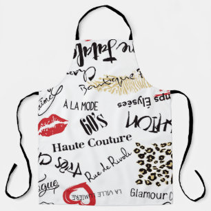 Paris fashion and glamour seamless pattern apron