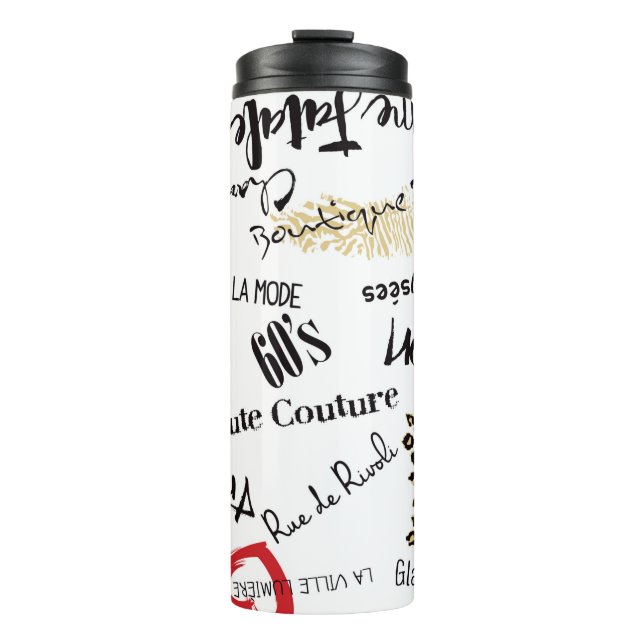 Paris fashion and glamour seamless pattern thermal tumbler (Front)