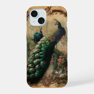 paris fashion girly flower vintage peacock iPhone 15 case