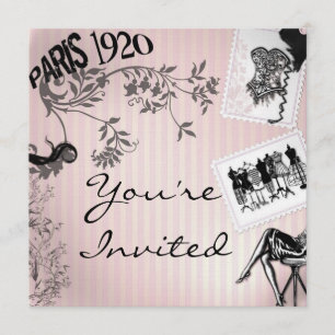 Paris FASHION Theme Shower Invitations