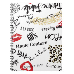 Paris fashion: vintage glamour pattern. notebook