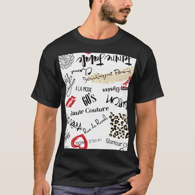 Paris fashion: vintage glamour pattern. T-Shirt (Front)
