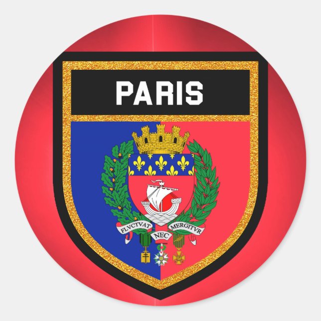 Paris Flag Classic Round Sticker (Front)