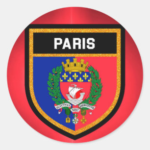 Paris Flag Classic Round Sticker