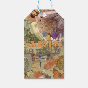 Paris Flapper Art Deco Peacock Vintage Gift Tags
