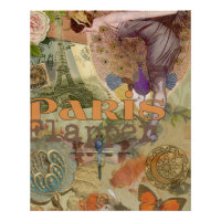 Paris Flapper Art Deco Peacock Vintage