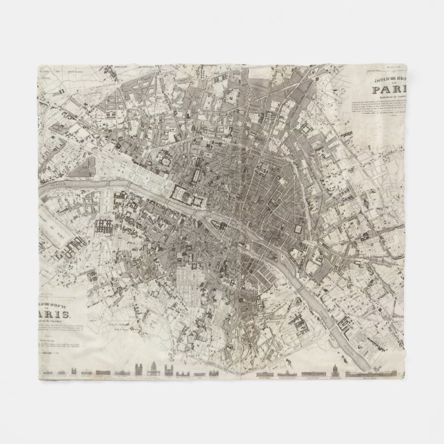 Paris Fleece Blanket (Front (Horizontal))