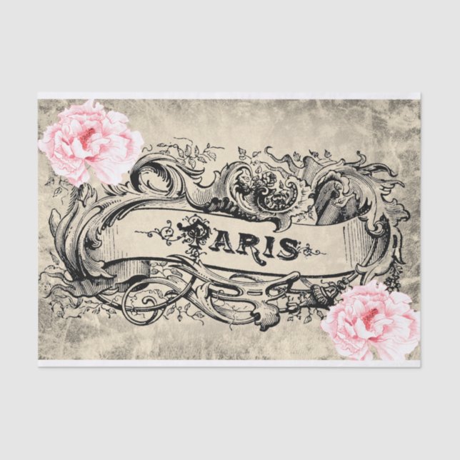 Paris floral tissue paper (Front)