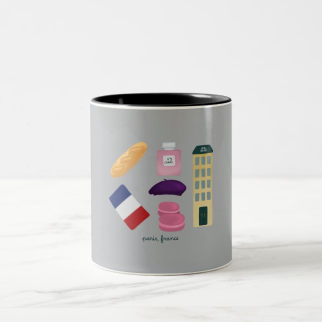 paris, fr keychain Two-Tone coffee mug (Center)