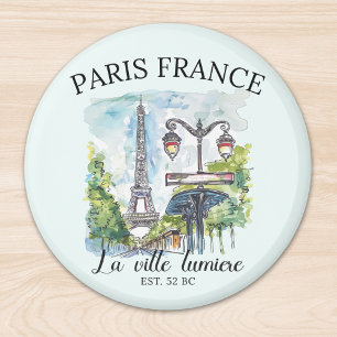 Paris Frace - la ville lumiere vintage landscape Magnet