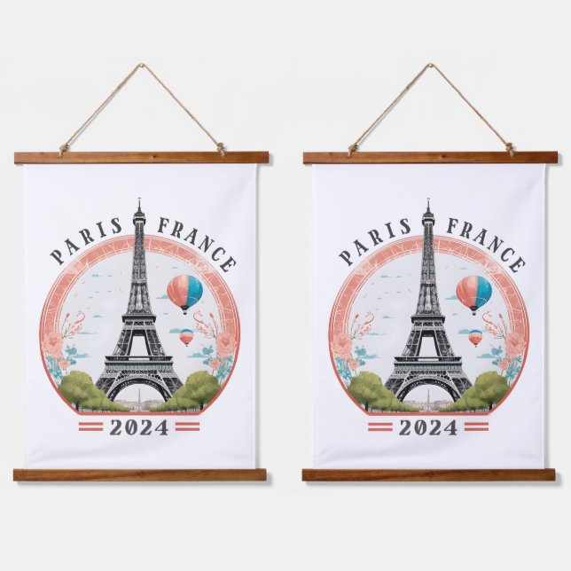 Paris France 2024 Hanging Tapestrys, Eiffel Tower Hanging Tapestry (Double)