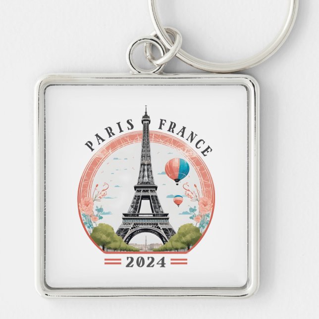Paris France 2024 Keychains, Paris France 2024 Key Ring (Front)