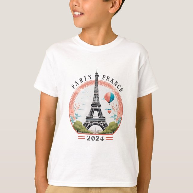 Paris France 2024 Kids T-Shirt, Paris France 2024 T-Shirt (Front)